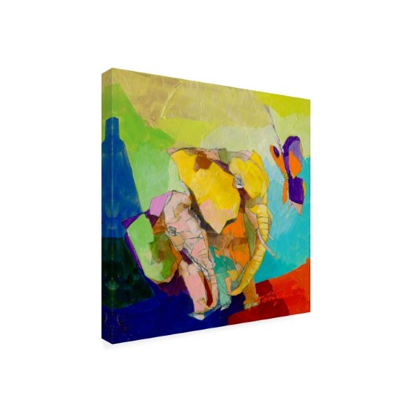 Yuval Wolfson 'The Elephant And The Butterfly I' Canvas Art,35x35